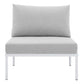 Modway Harmony Sunbrella® Basket Weave Outdoor Patio Aluminum Armless Chair FredCo