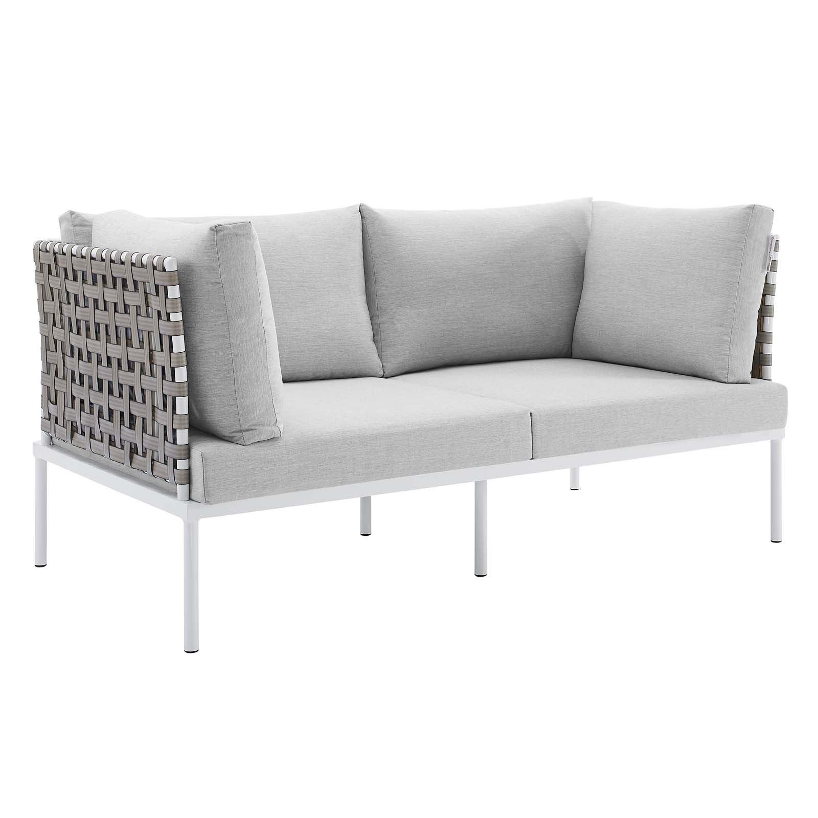 Modway Harmony Sunbrella® Basket Weave Outdoor Patio Aluminum Loveseat FredCo