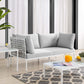 Modway Harmony Sunbrella® Basket Weave Outdoor Patio Aluminum Loveseat FredCo