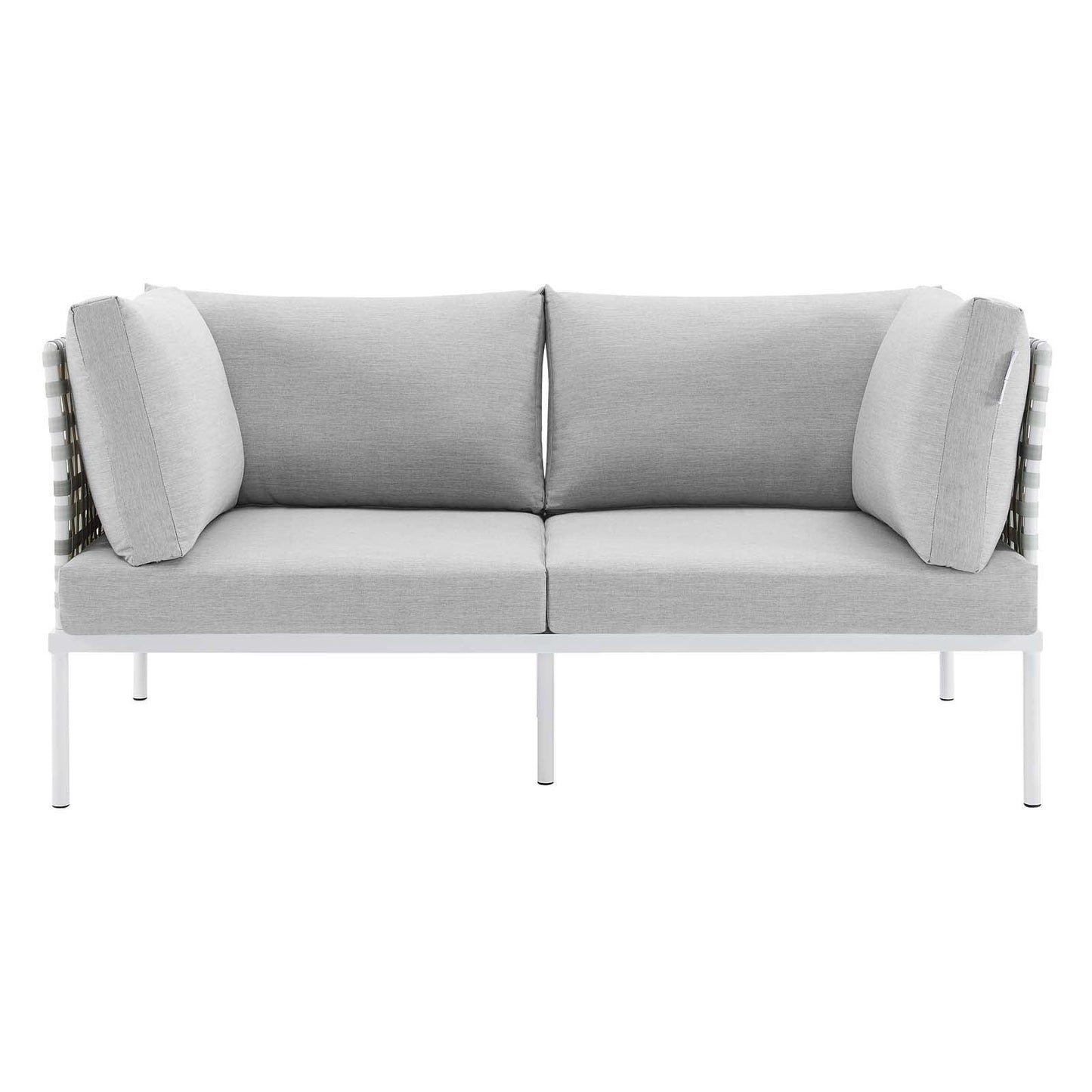 Modway Harmony Sunbrella® Basket Weave Outdoor Patio Aluminum Loveseat FredCo