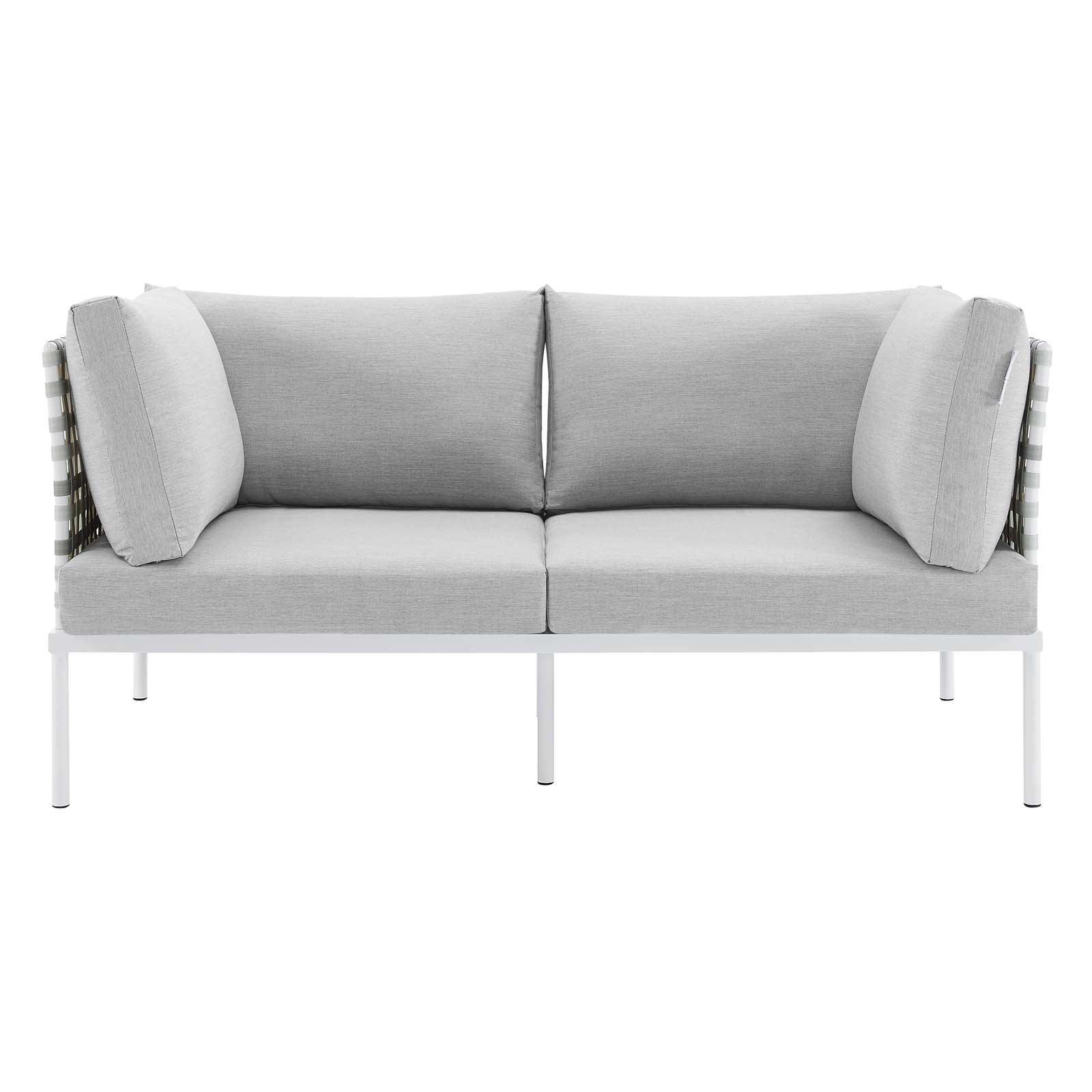 Modway Harmony Sunbrella® Basket Weave Outdoor Patio Aluminum Loveseat FredCo