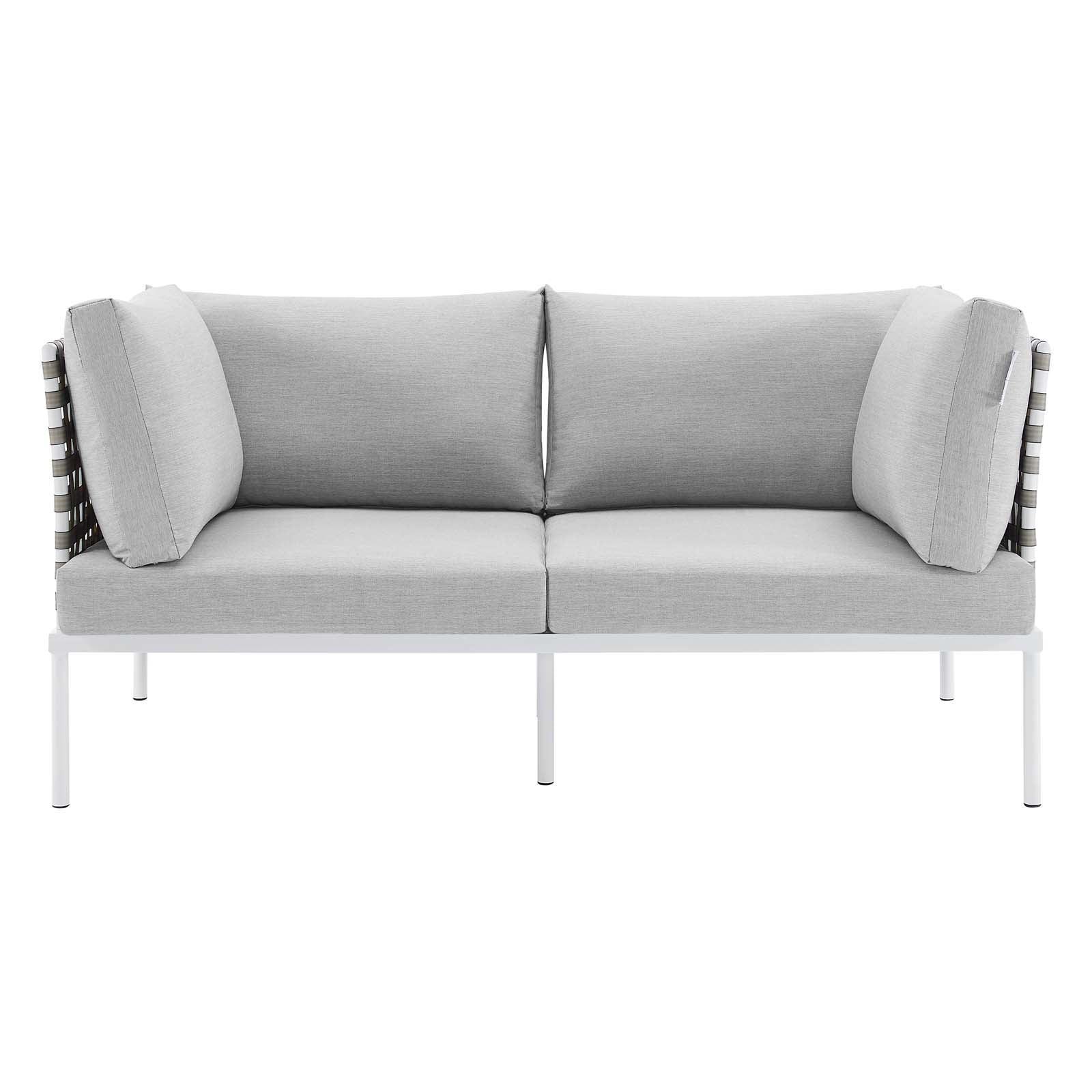 Modway Harmony Sunbrella® Basket Weave Outdoor Patio Aluminum Loveseat FredCo