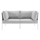 Modway Harmony Sunbrella® Basket Weave Outdoor Patio Aluminum Loveseat FredCo