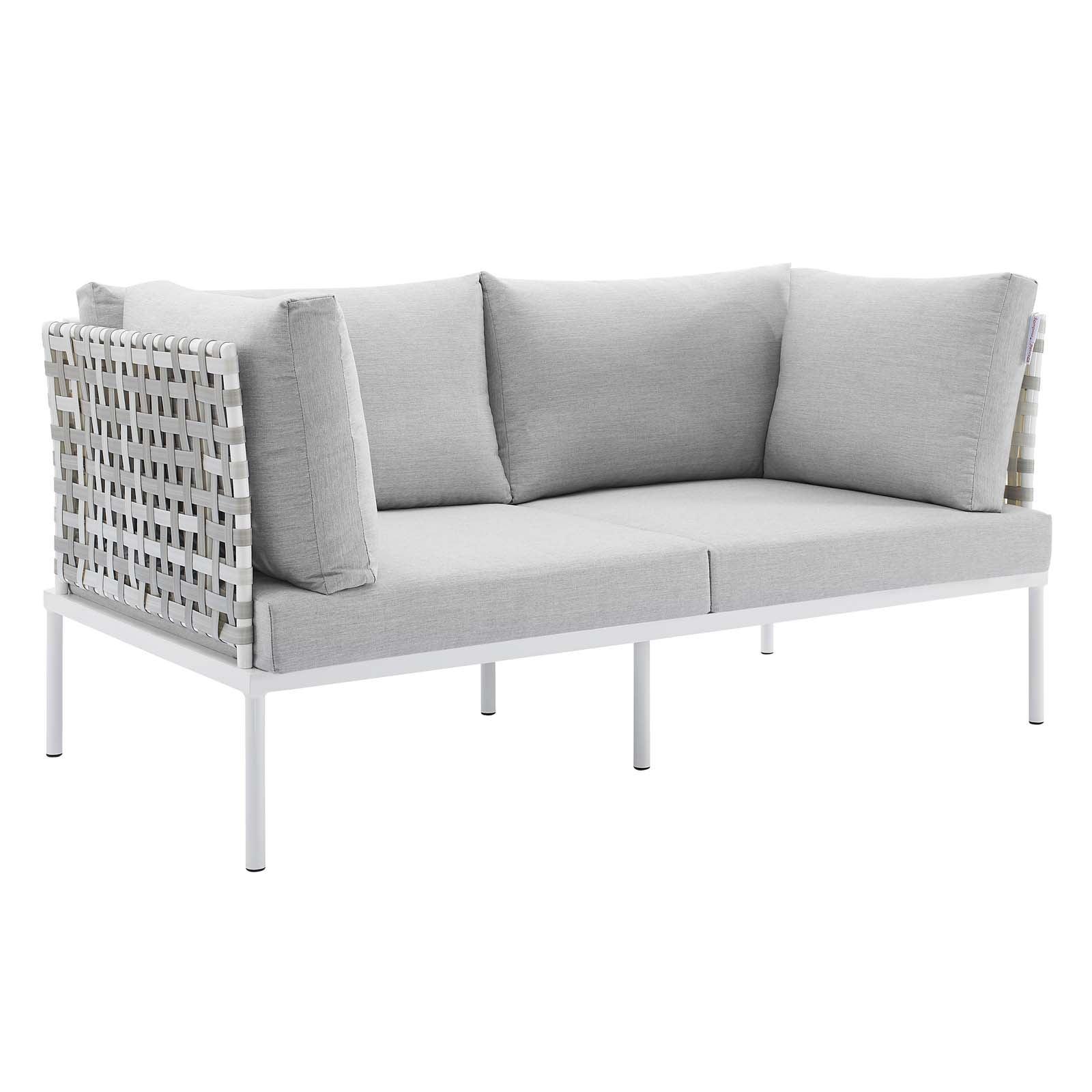 Modway Harmony Sunbrella® Basket Weave Outdoor Patio Aluminum Loveseat FredCo