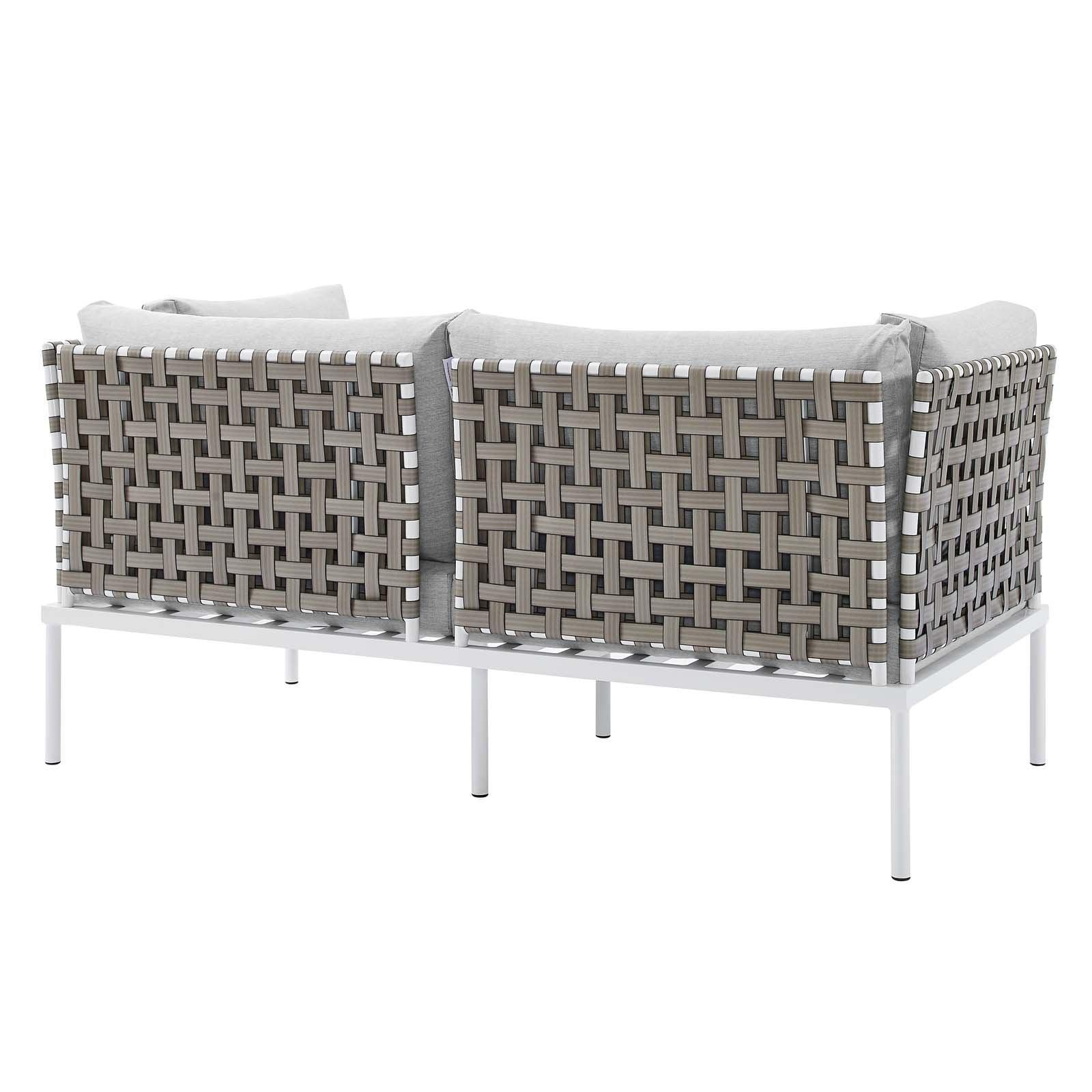 Modway Harmony Sunbrella® Basket Weave Outdoor Patio Aluminum Loveseat FredCo