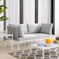 Modway Harmony Sunbrella® Basket Weave Outdoor Patio Aluminum Loveseat FredCo