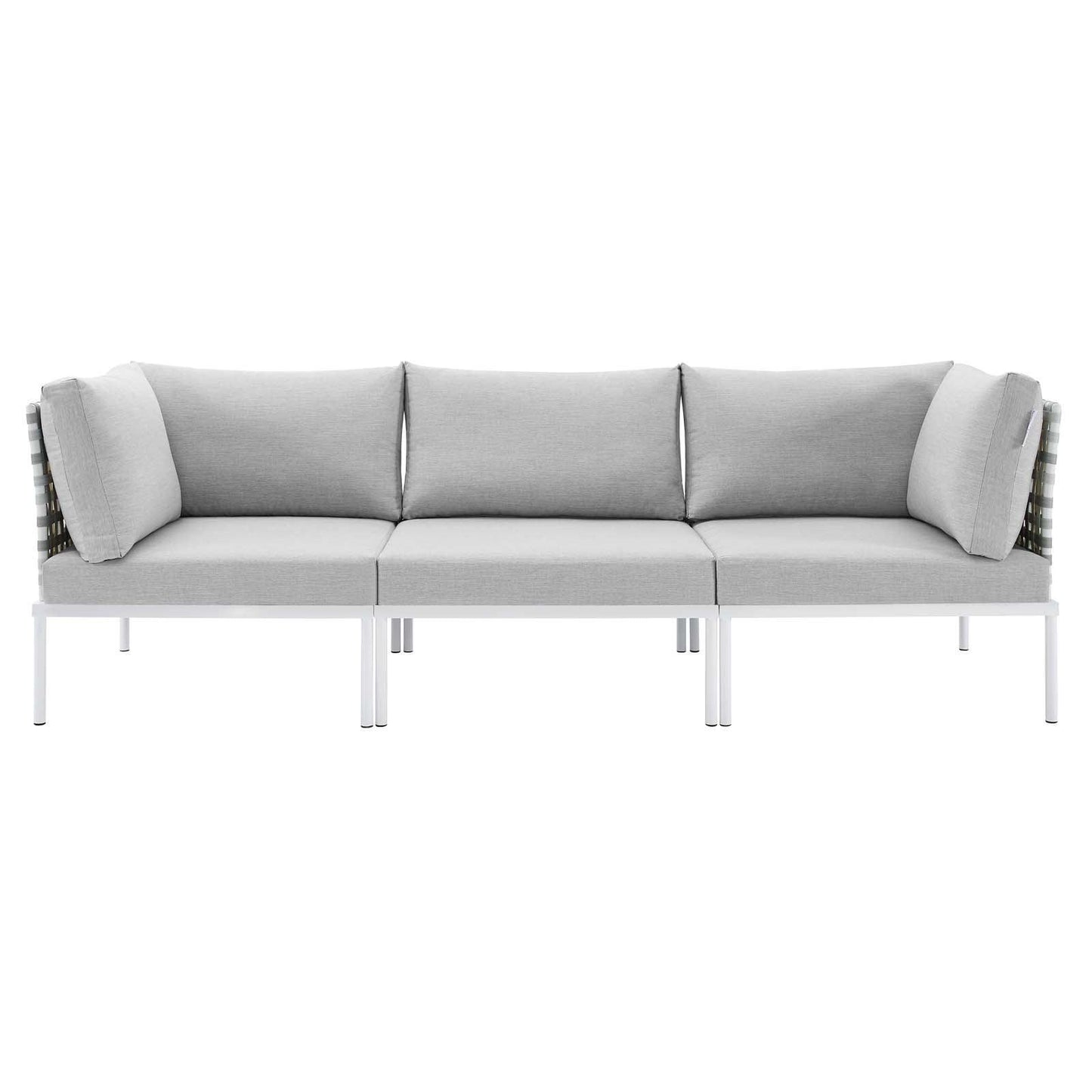 Modway Harmony Sunbrella® Basket Weave Outdoor Patio Aluminum Sofa FredCo
