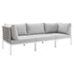 Modway Harmony Sunbrella® Basket Weave Outdoor Patio Aluminum Sofa FredCo