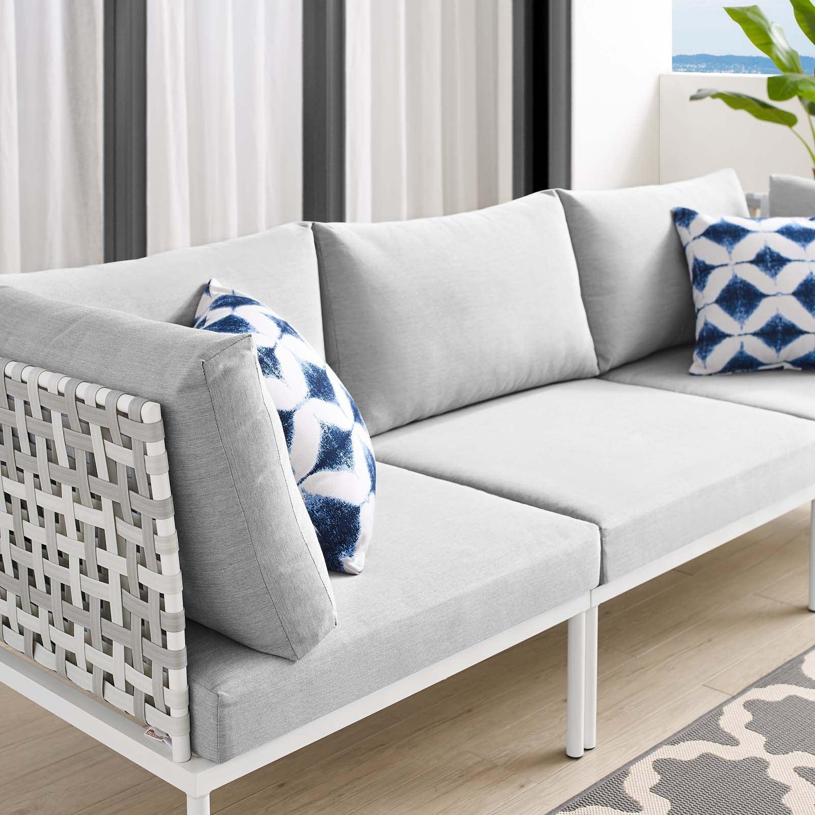 Modway Harmony Sunbrella® Basket Weave Outdoor Patio Aluminum Sofa FredCo