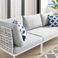 Modway Harmony Sunbrella® Basket Weave Outdoor Patio Aluminum Sofa FredCo