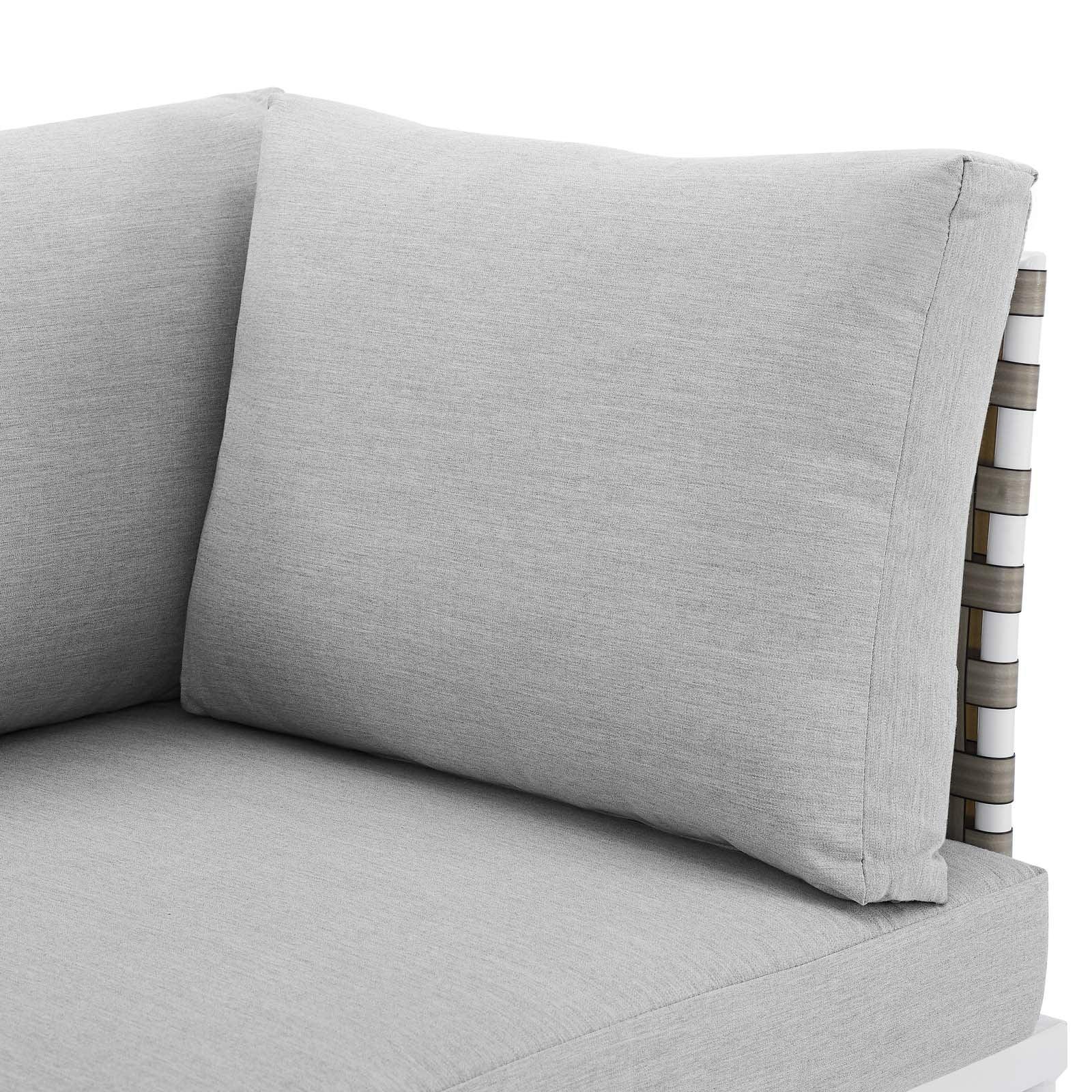 Modway Harmony Sunbrella® Basket Weave Outdoor Patio Aluminum Sofa FredCo