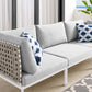 Modway Harmony Sunbrella® Basket Weave Outdoor Patio Aluminum Sofa FredCo
