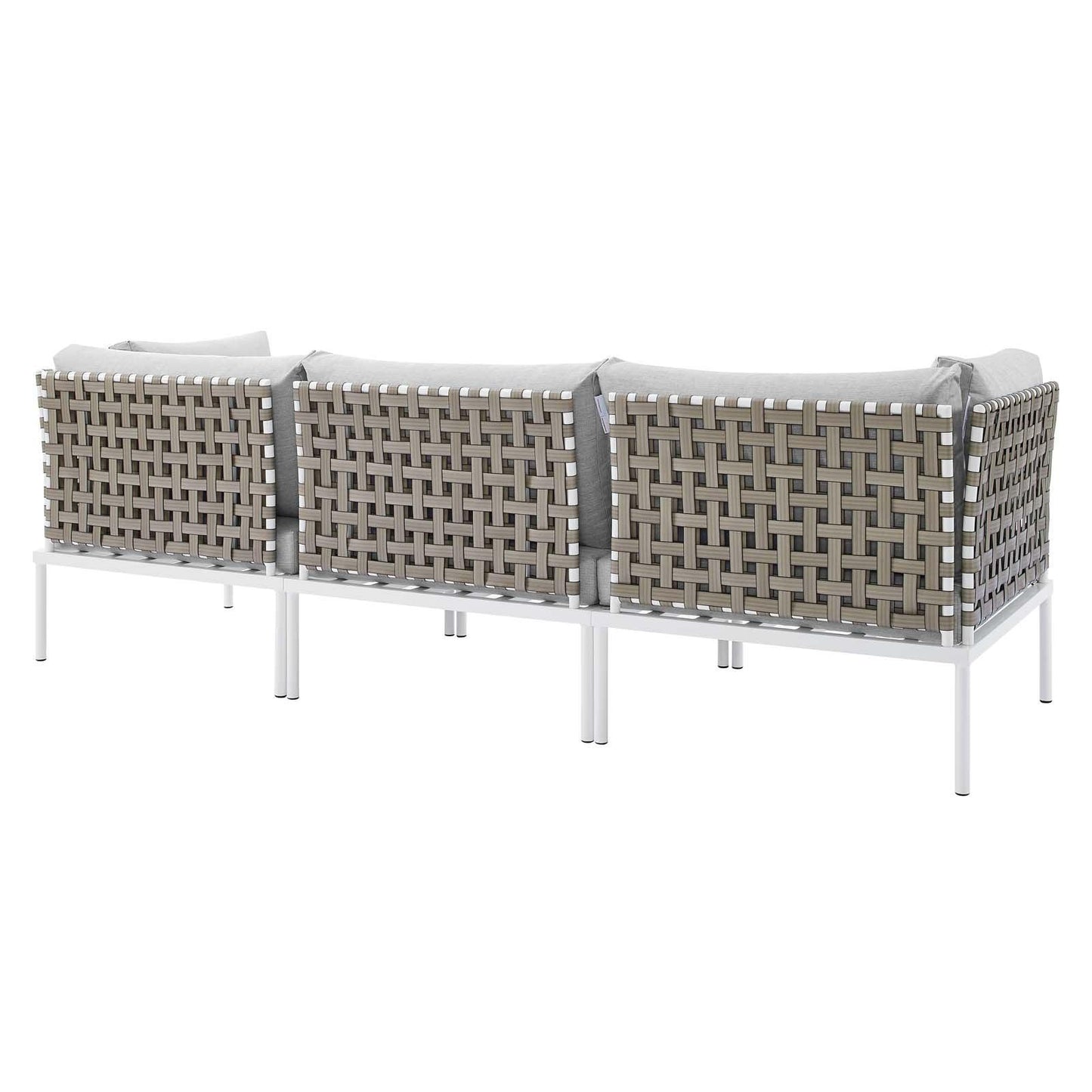 Modway Harmony Sunbrella® Basket Weave Outdoor Patio Aluminum Sofa FredCo