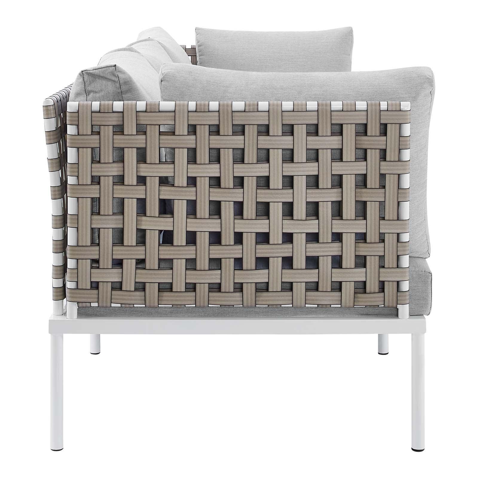 Modway Harmony Sunbrella® Basket Weave Outdoor Patio Aluminum Sofa FredCo