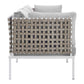 Modway Harmony Sunbrella® Basket Weave Outdoor Patio Aluminum Sofa FredCo