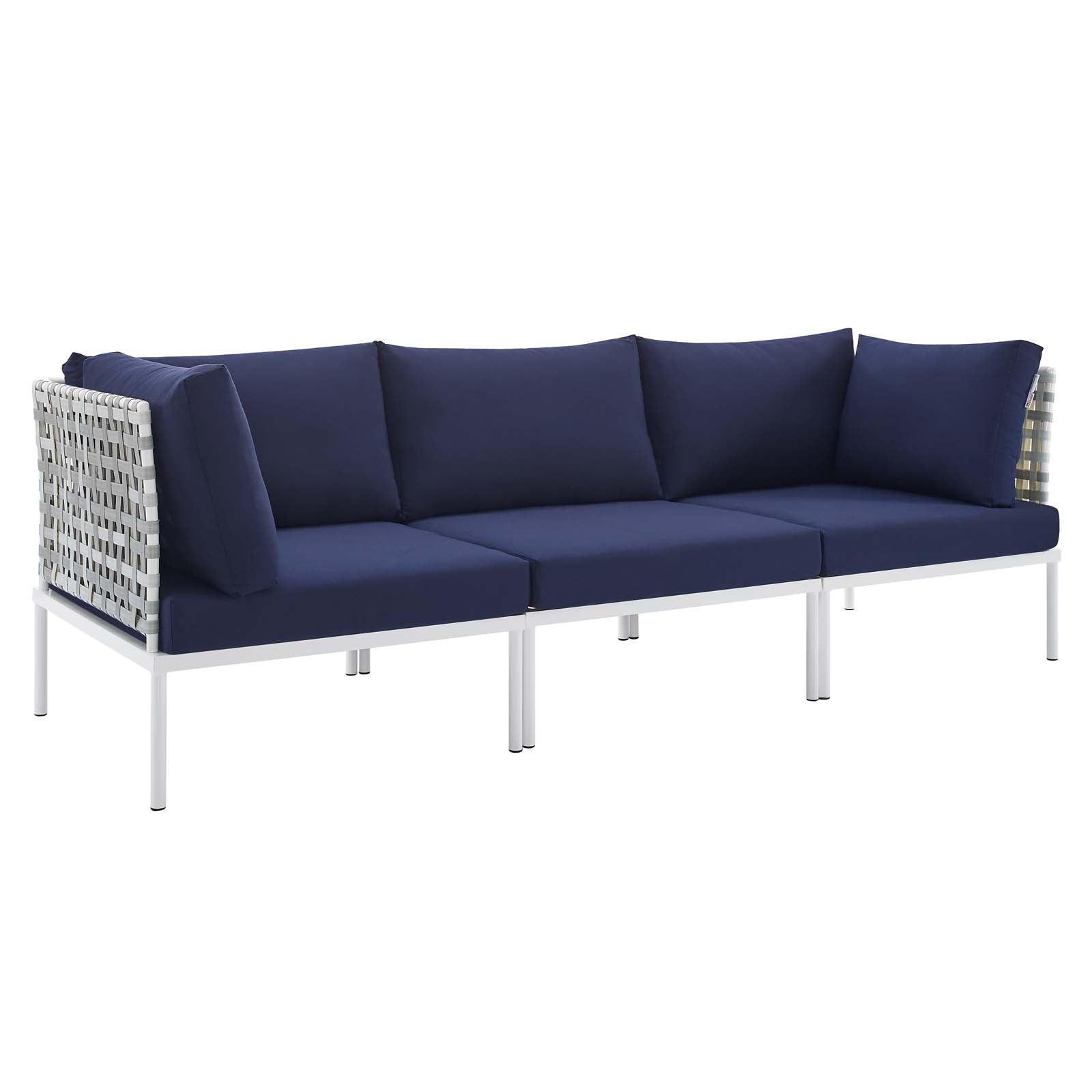 Modway Harmony Sunbrella® Basket Weave Outdoor Patio Aluminum Sofa FredCo