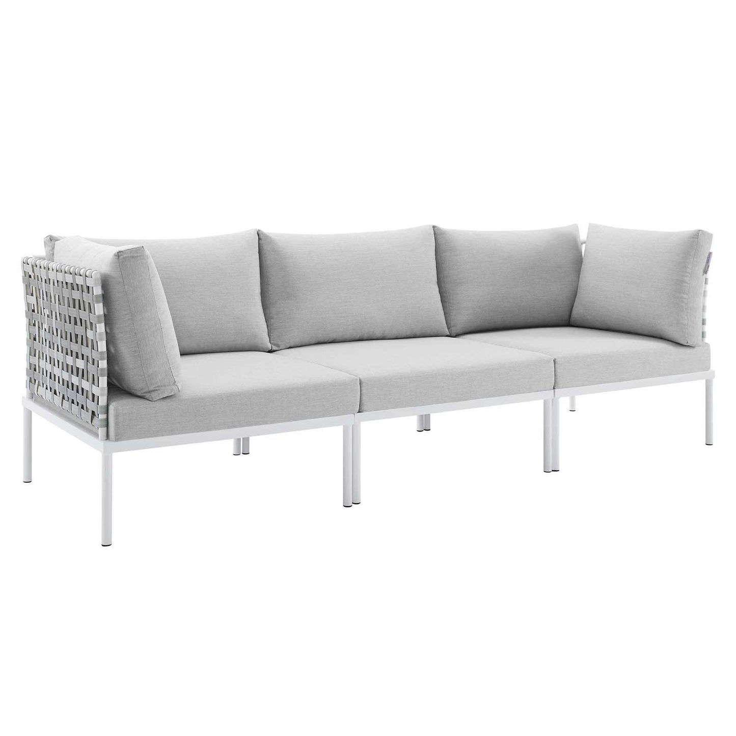 Modway Harmony Sunbrella® Basket Weave Outdoor Patio Aluminum Sofa FredCo