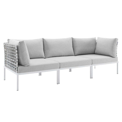 Modway Harmony Sunbrella® Basket Weave Outdoor Patio Aluminum Sofa FredCo