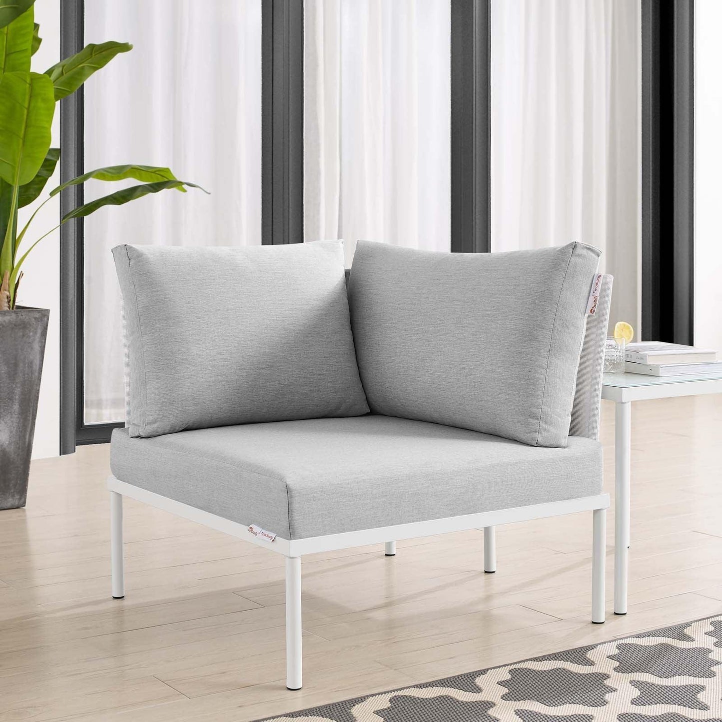 Modway Harmony Sunbrella® Outdoor Patio All Mesh Corner Chair FredCo