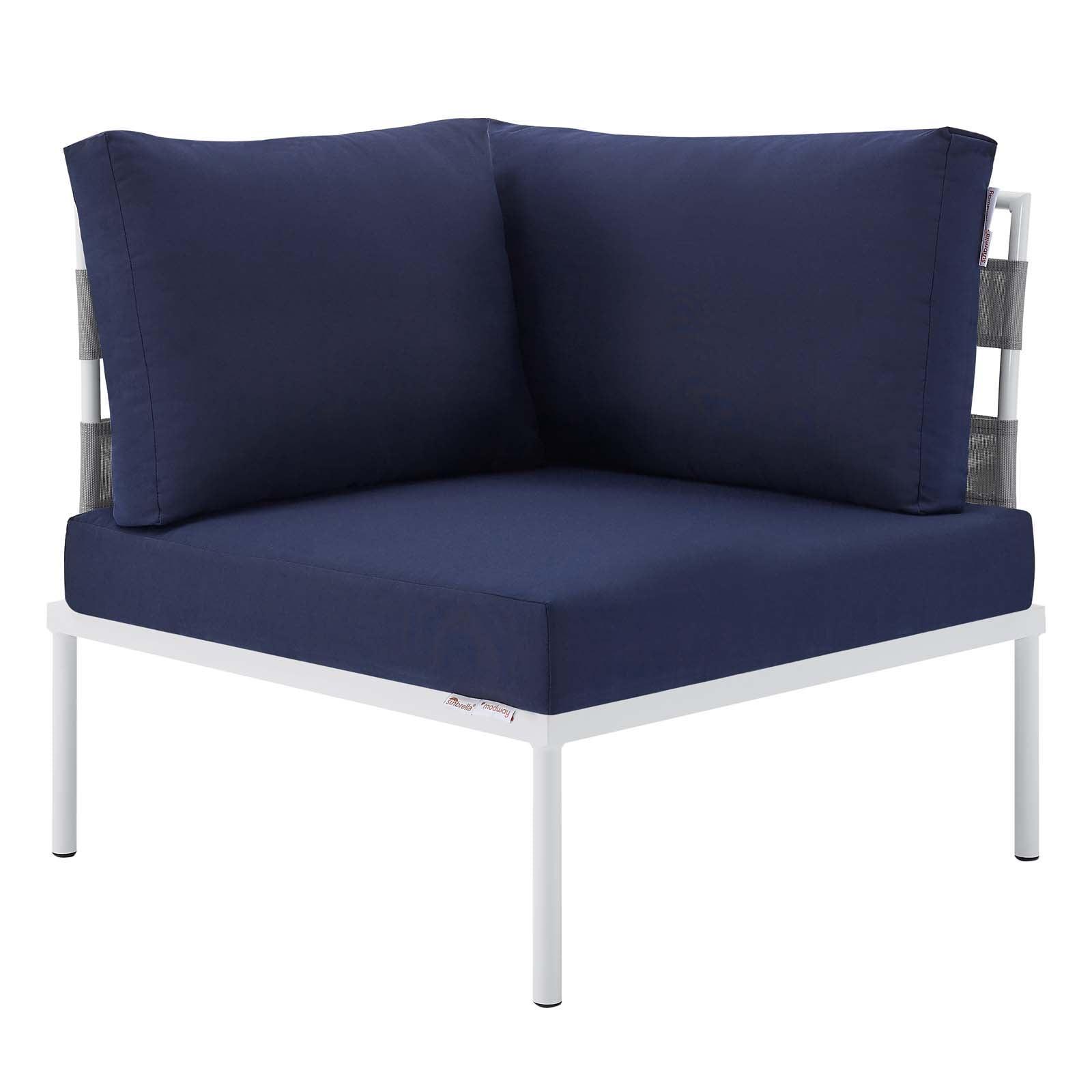 Modway Harmony Sunbrella® Outdoor Patio Aluminum Corner Chair FredCo