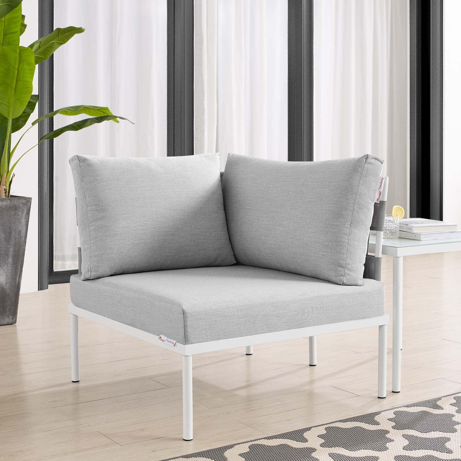Modway Harmony Sunbrella® Outdoor Patio Aluminum Corner Chair FredCo