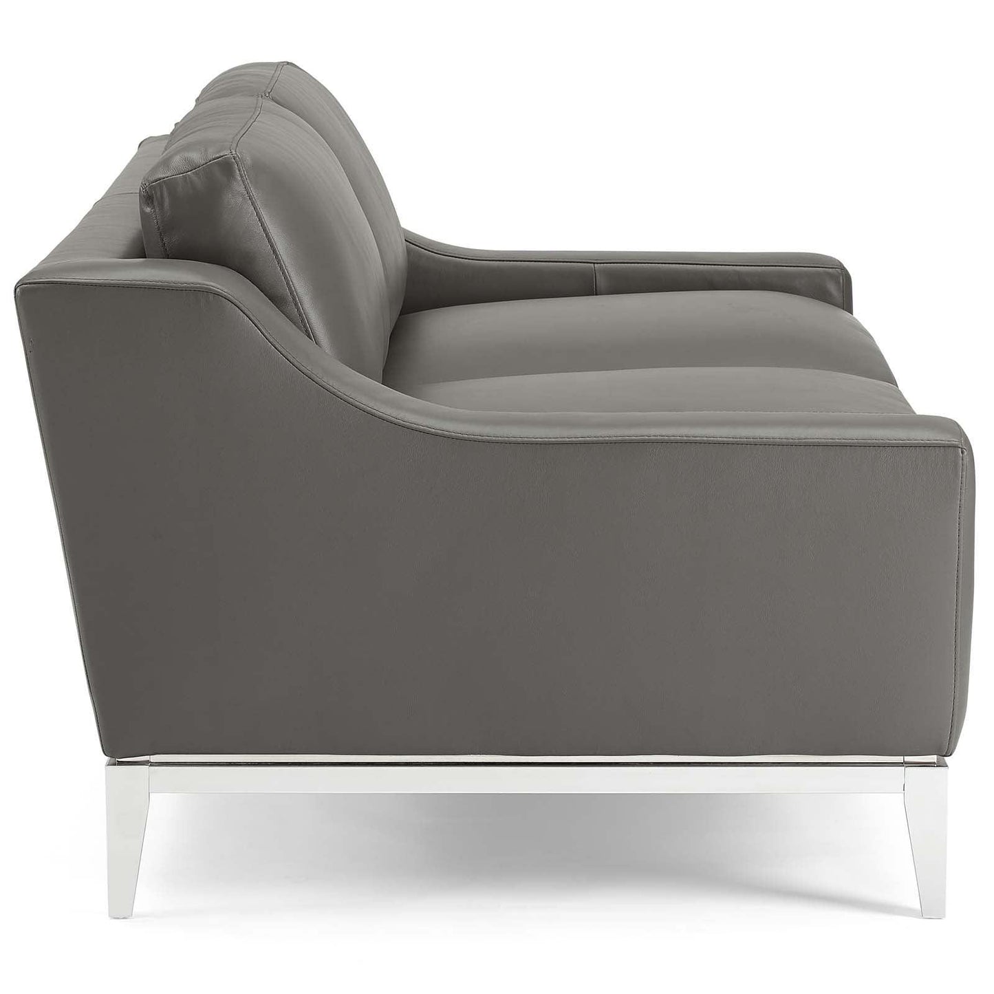 Modway Harness 64" Stainless Steel Base Leather Loveseat FredCo