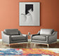 Modway Harness Stainless Steel Base Leather Armchair Set of 2 FredCo