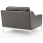 Modway Harness Stainless Steel Base Leather Armchair Set of 2 FredCo