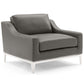 Modway Harness Stainless Steel Base Leather Armchair Set of 2 FredCo
