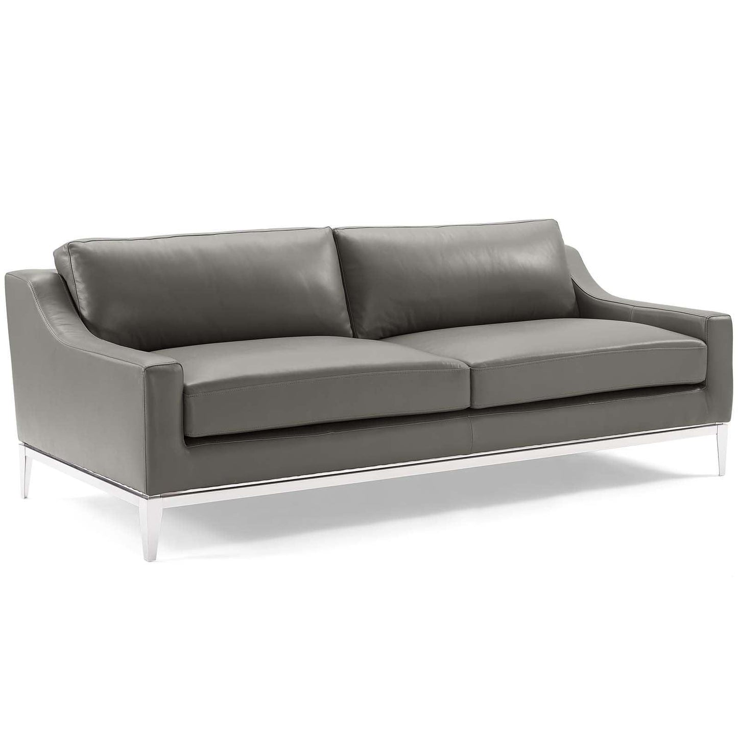 Modway Harness Stainless Steel Base Leather Sofa and Loveseat Set FredCo