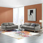 Modway Harness Stainless Steel Base Leather Sofa and Loveseat Set FredCo