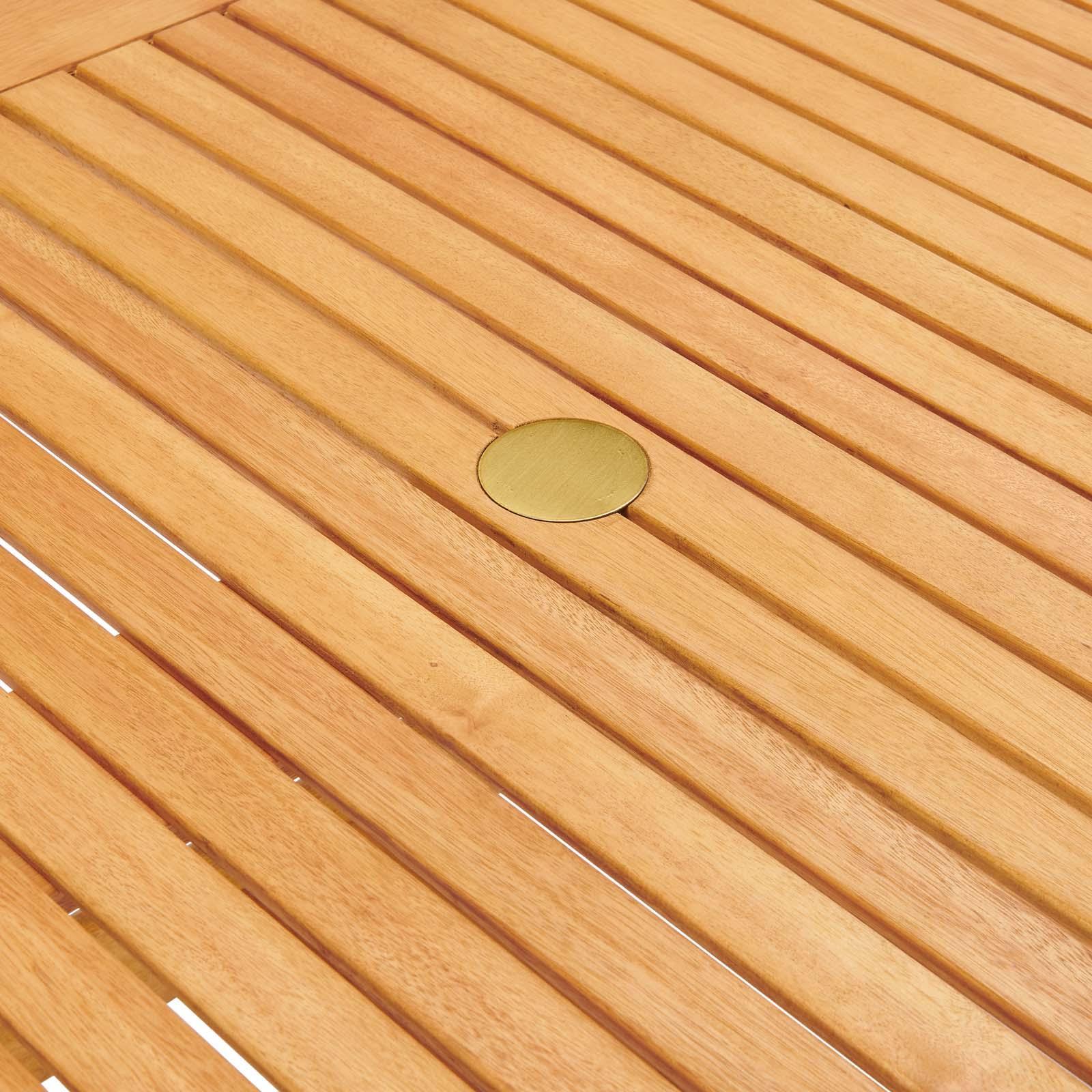 Modway Hatteras 36" Square Outdoor Patio Eucalyptus Wood Dining Table FredCo