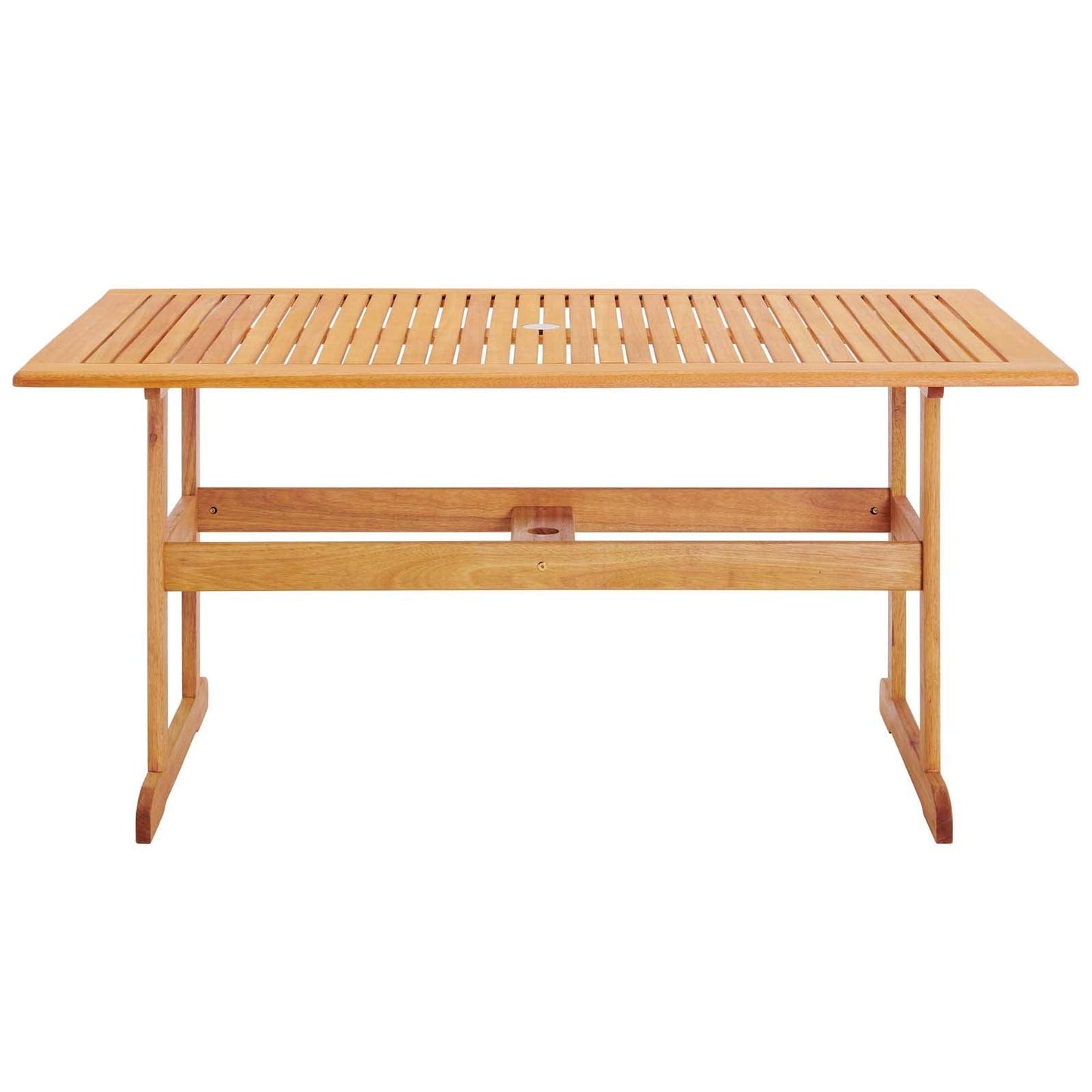 Modway Hatteras 59" Rectangle Outdoor Patio Eucalyptus Wood Dining Table FredCo