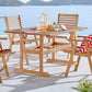 Modway Hatteras 59" Rectangle Outdoor Patio Eucalyptus Wood Dining Table FredCo