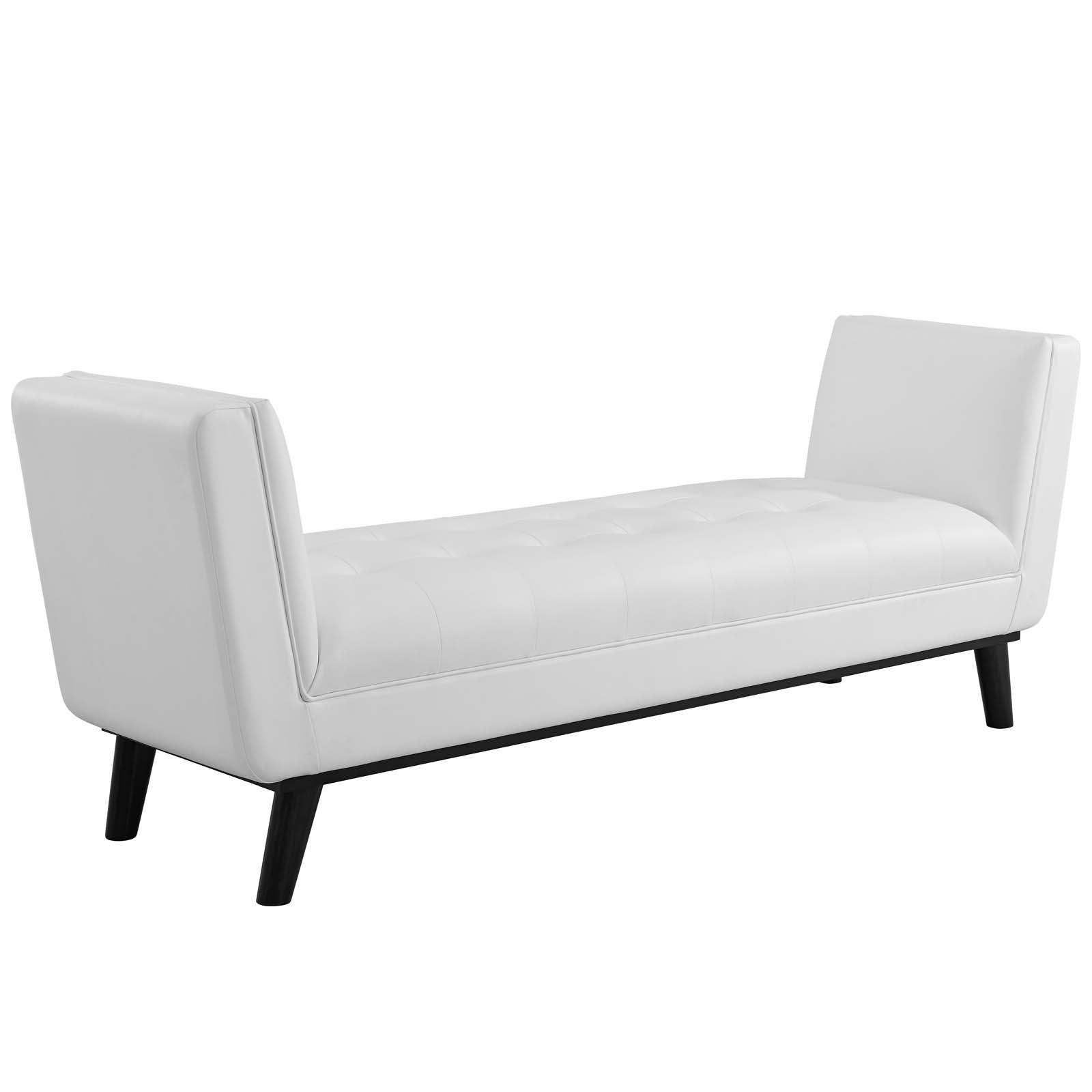 Modway Haven Tufted Button Faux Leather Accent Bench FredCo