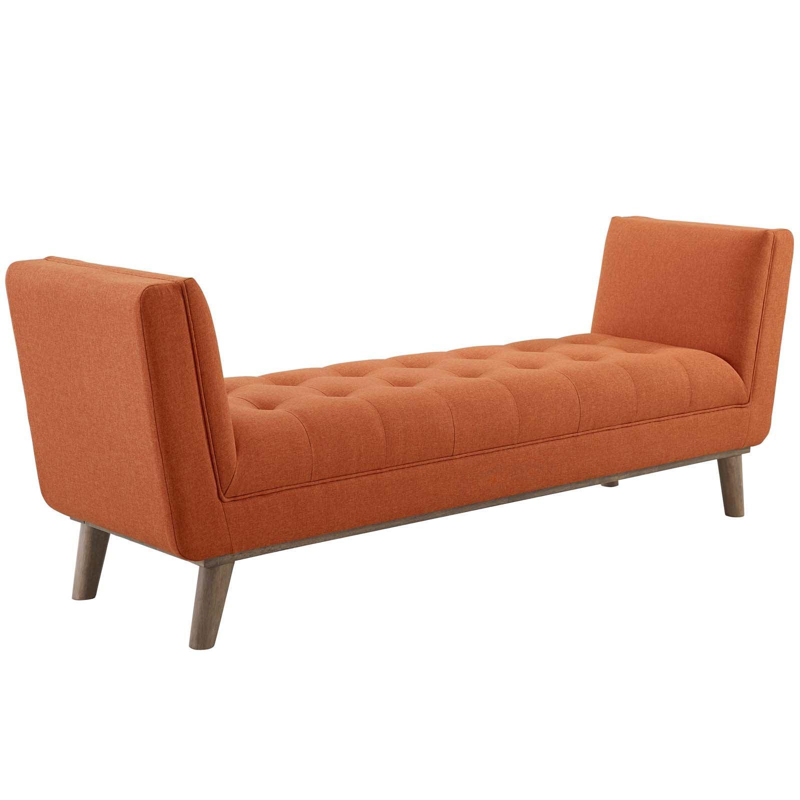 Modway Haven Tufted Button Upholstered Fabric Accent Bench FredCo