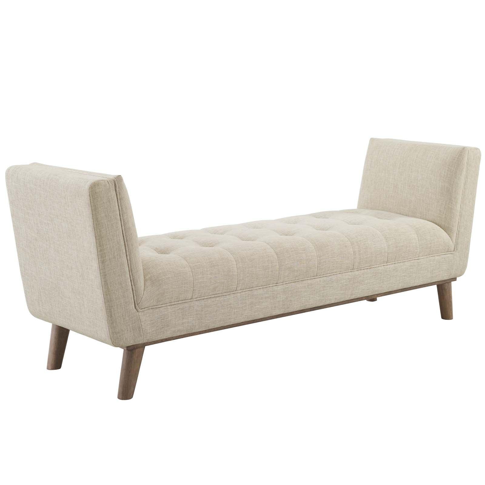 Modway Haven Tufted Button Upholstered Fabric Accent Bench FredCo