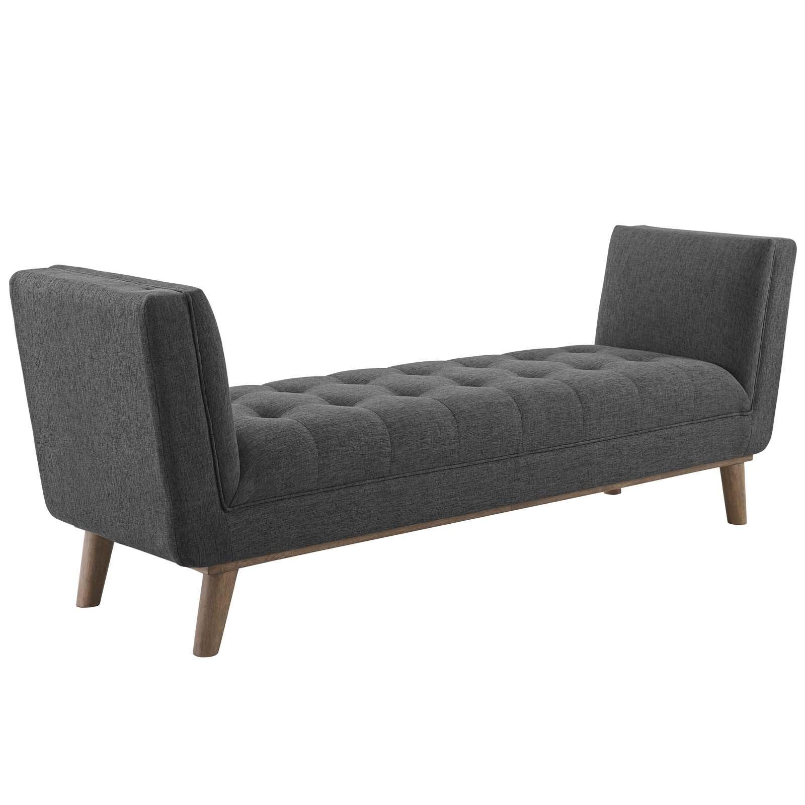 Modway Haven Tufted Button Upholstered Fabric Accent Bench FredCo
