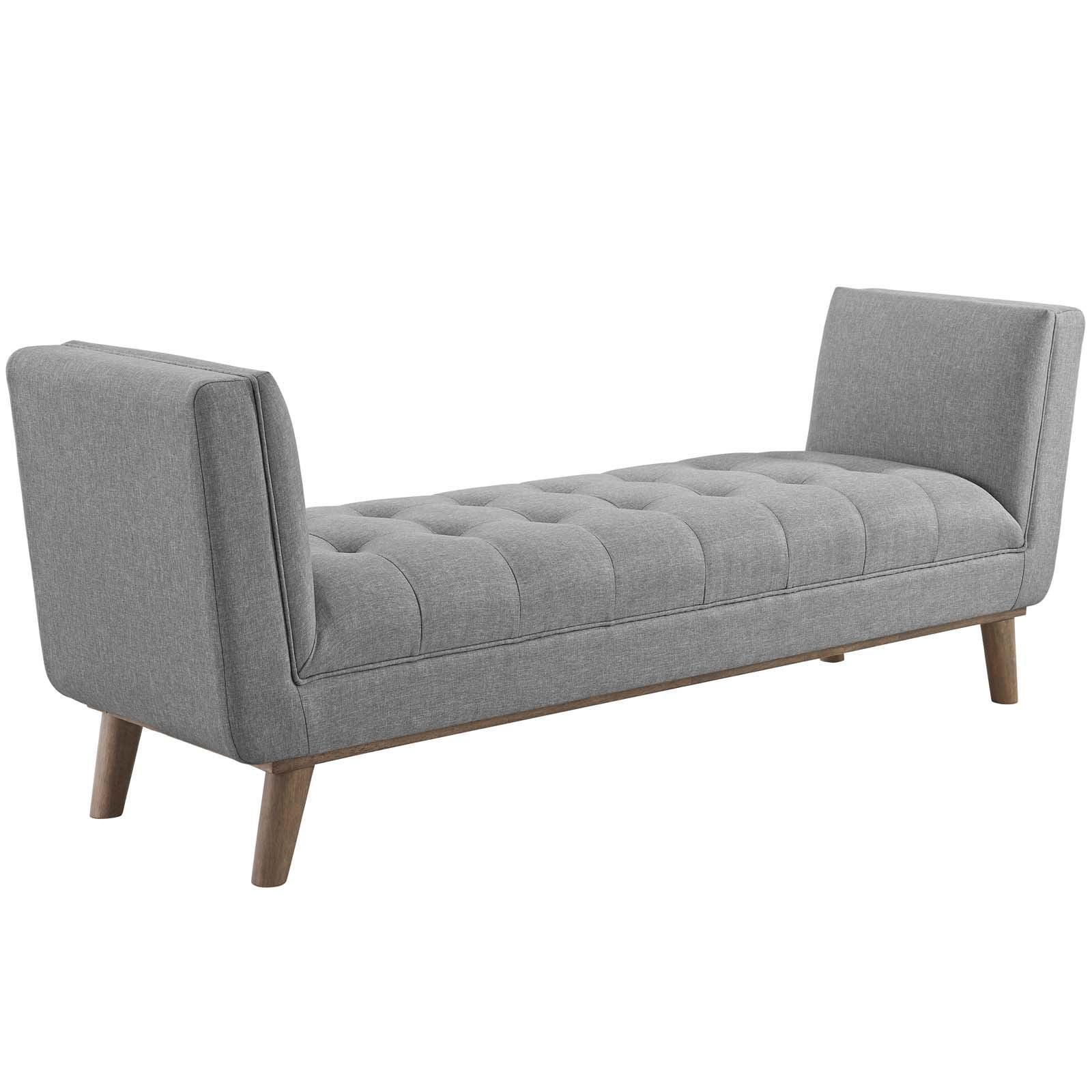 Modway Haven Tufted Button Upholstered Fabric Accent Bench FredCo
