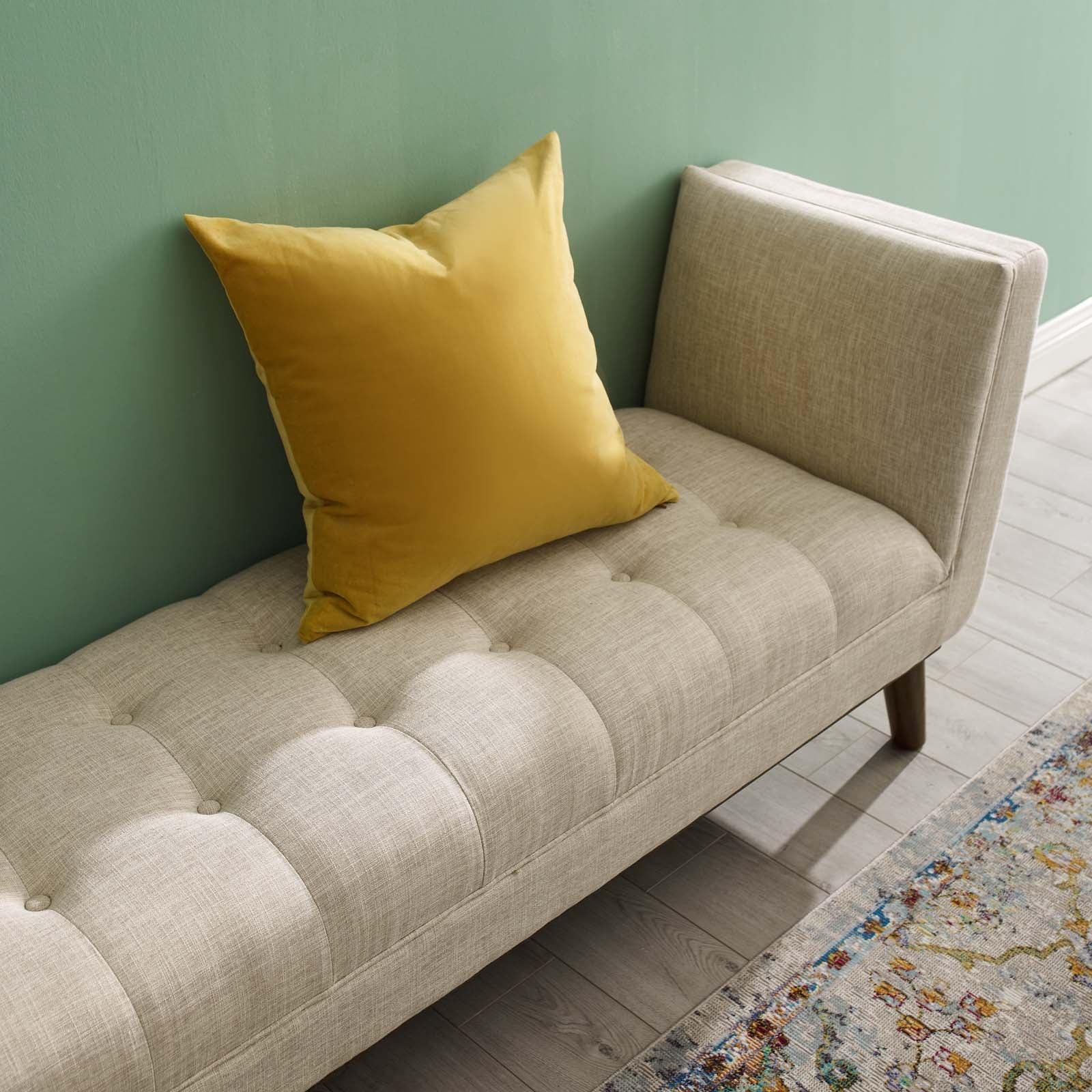 Modway Haven Tufted Button Upholstered Fabric Accent Bench FredCo