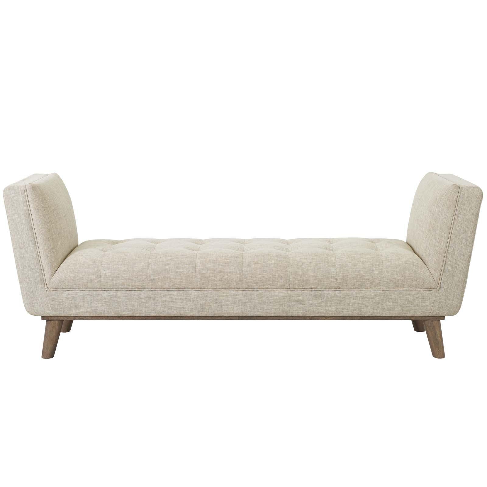 Modway Haven Tufted Button Upholstered Fabric Accent Bench FredCo