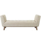 Modway Haven Tufted Button Upholstered Fabric Accent Bench FredCo
