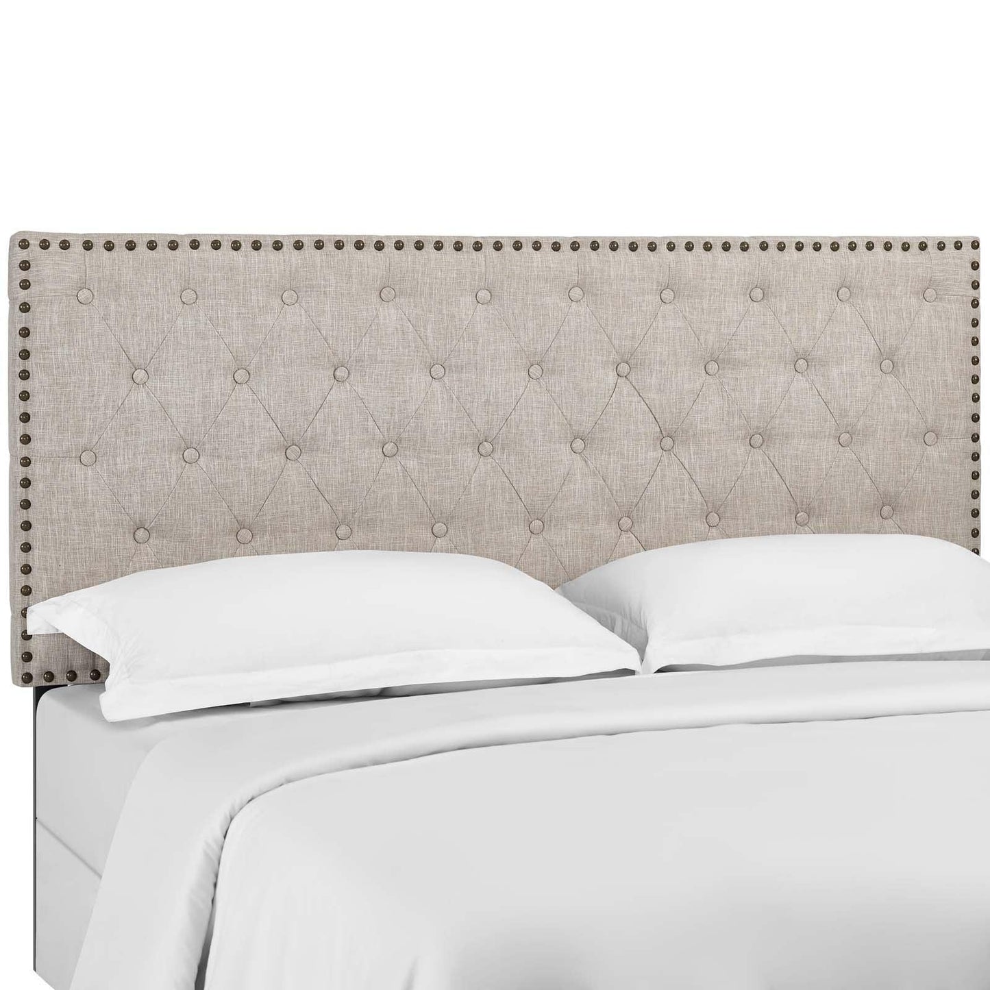 Modway Helena Tufted Twin Upholstered Linen Fabric Headboard FredCo