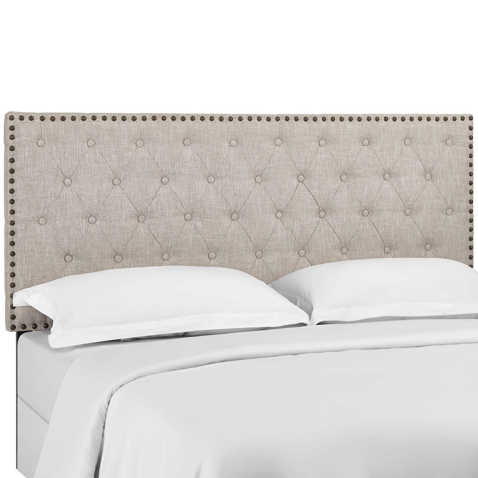 Modway Helena Tufted Twin Upholstered Linen Fabric Headboard FredCo