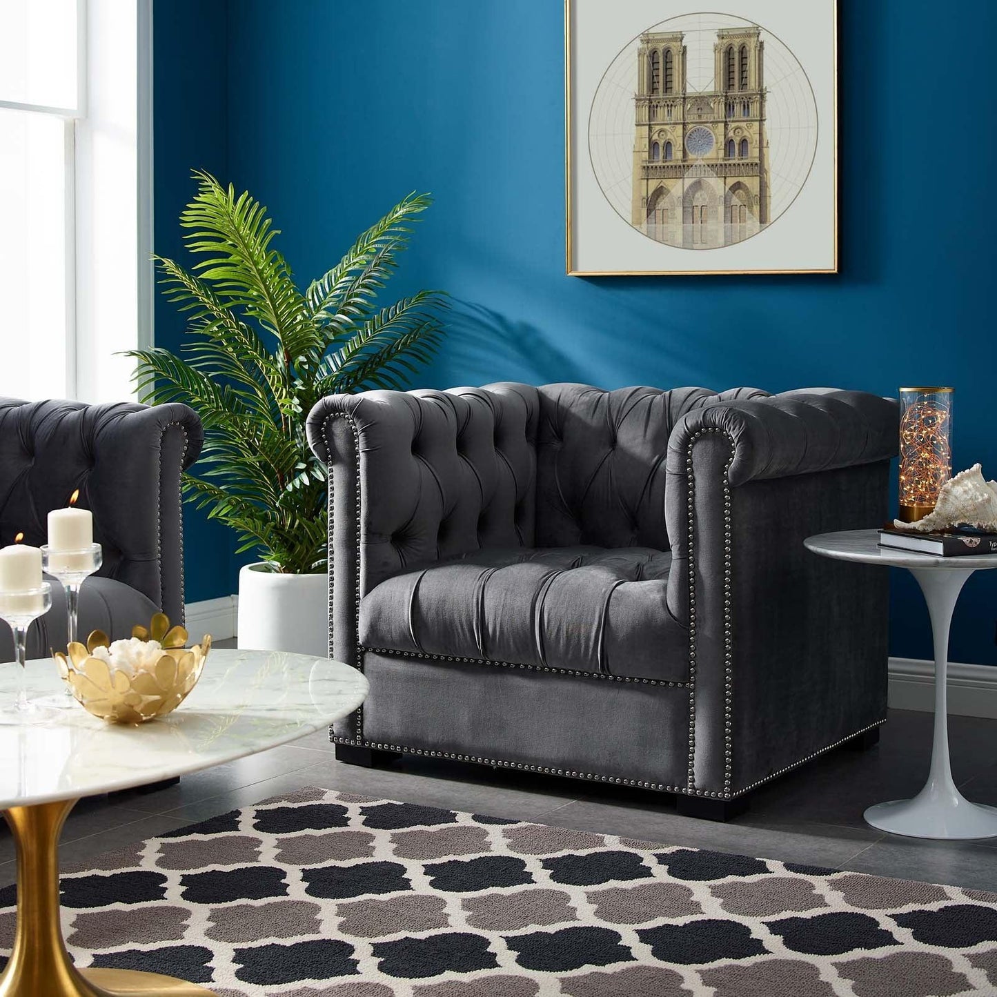 Modway Heritage Performance Velvet Armchair FredCo