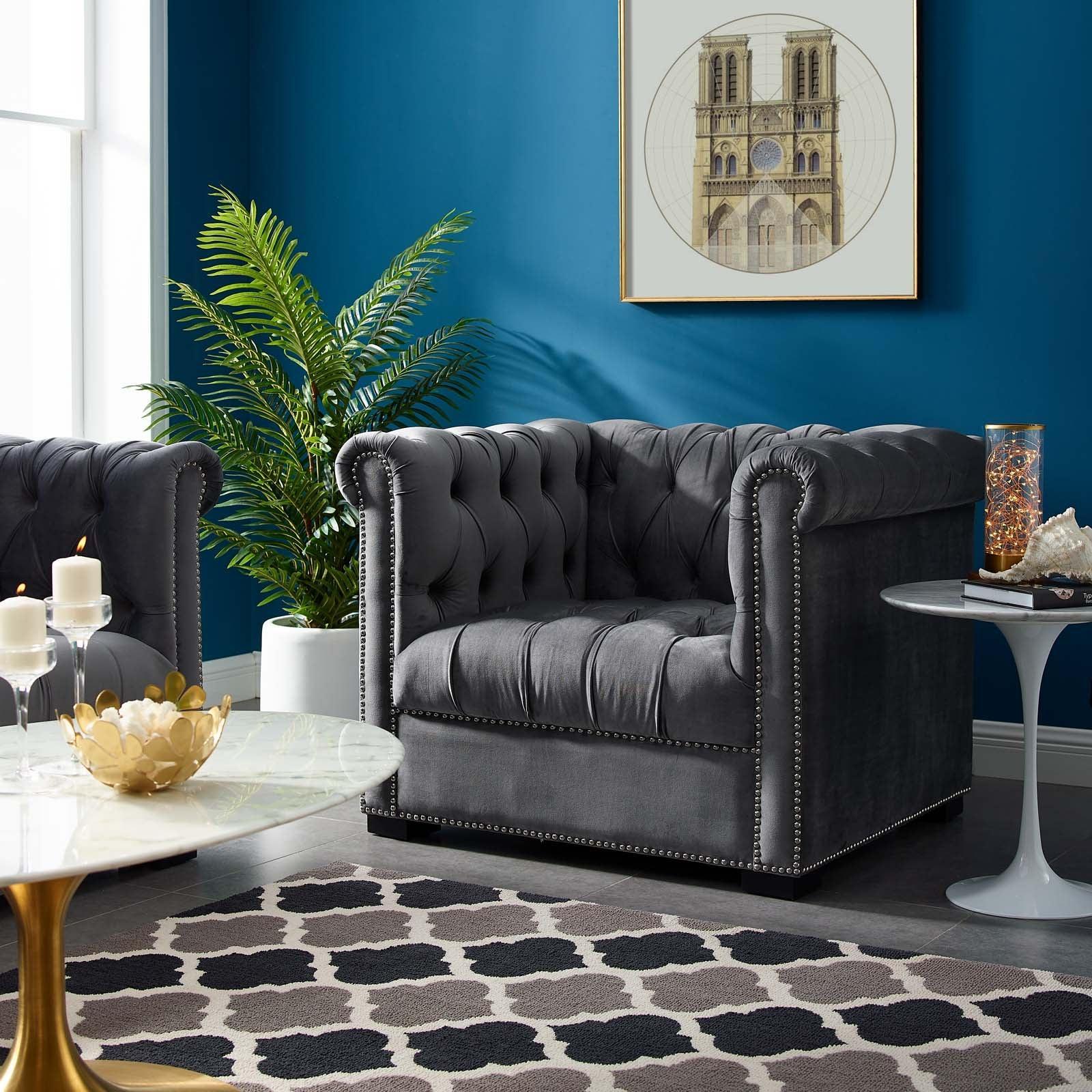 Modway Heritage Performance Velvet Armchair FredCo