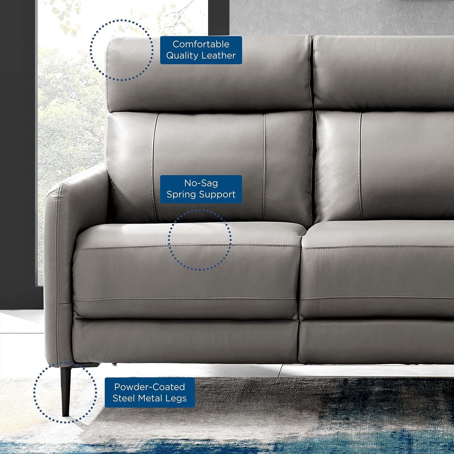 Modway Huxley Leather Sofa FredCo