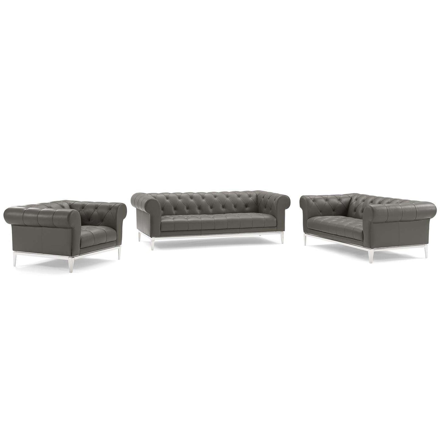 Modway Idyll 3 Piece Upholstered Leather Set FredCo