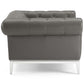 Modway Idyll Tufted Button Upholstered Leather Chesterfield Armchair FredCo