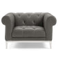 Modway Idyll Tufted Button Upholstered Leather Chesterfield Armchair FredCo